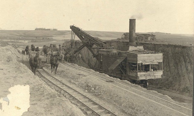 Picture of the railroad being built near Alexandria.