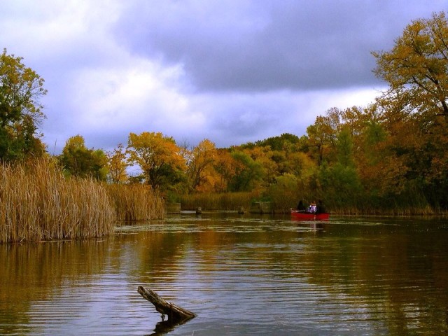Paddling the Chain of Lakes in a Canoe