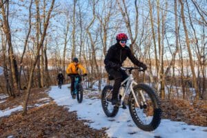 fat tire biking on trail