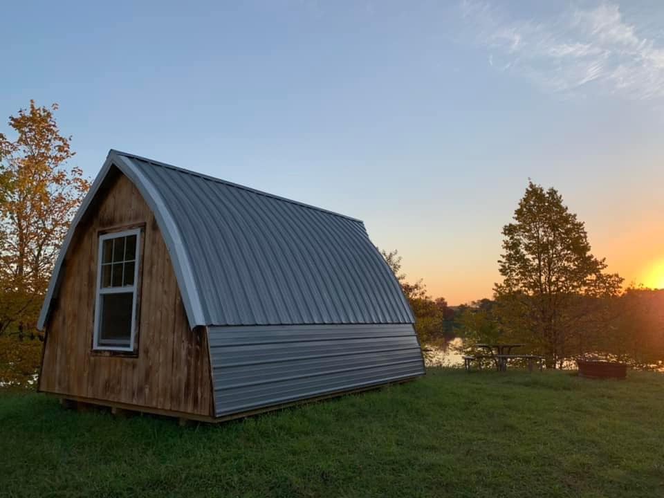 Rustic cabin dawn