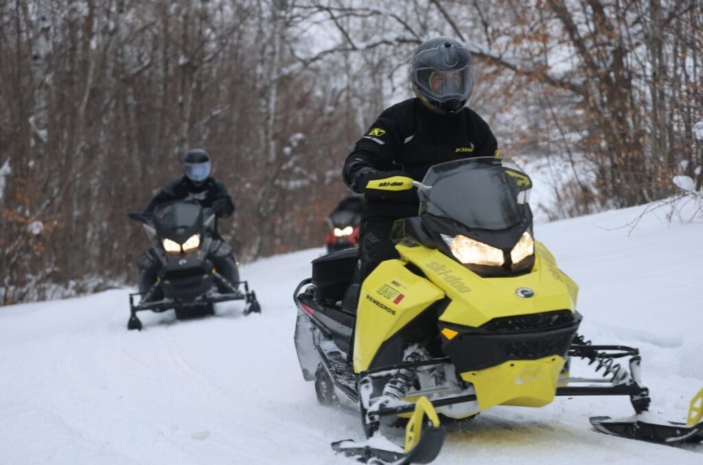 Ski doo on the trail