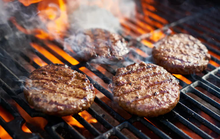 burgers on the grill